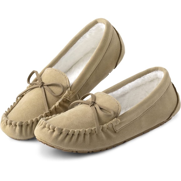 Moccasins Slippers for Womens Suede Leather - Picture 1 of 3